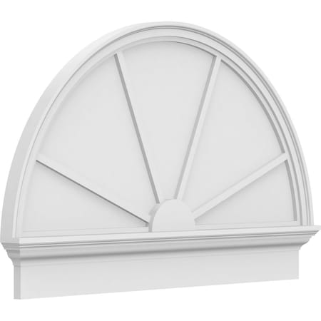 Ekena Millwork Half Round 4 Spoke Architectural Grade PVC Combination Pediment, 42"W x 27-3/4"H x 2-3/4"P PEDPC042X280HRO04